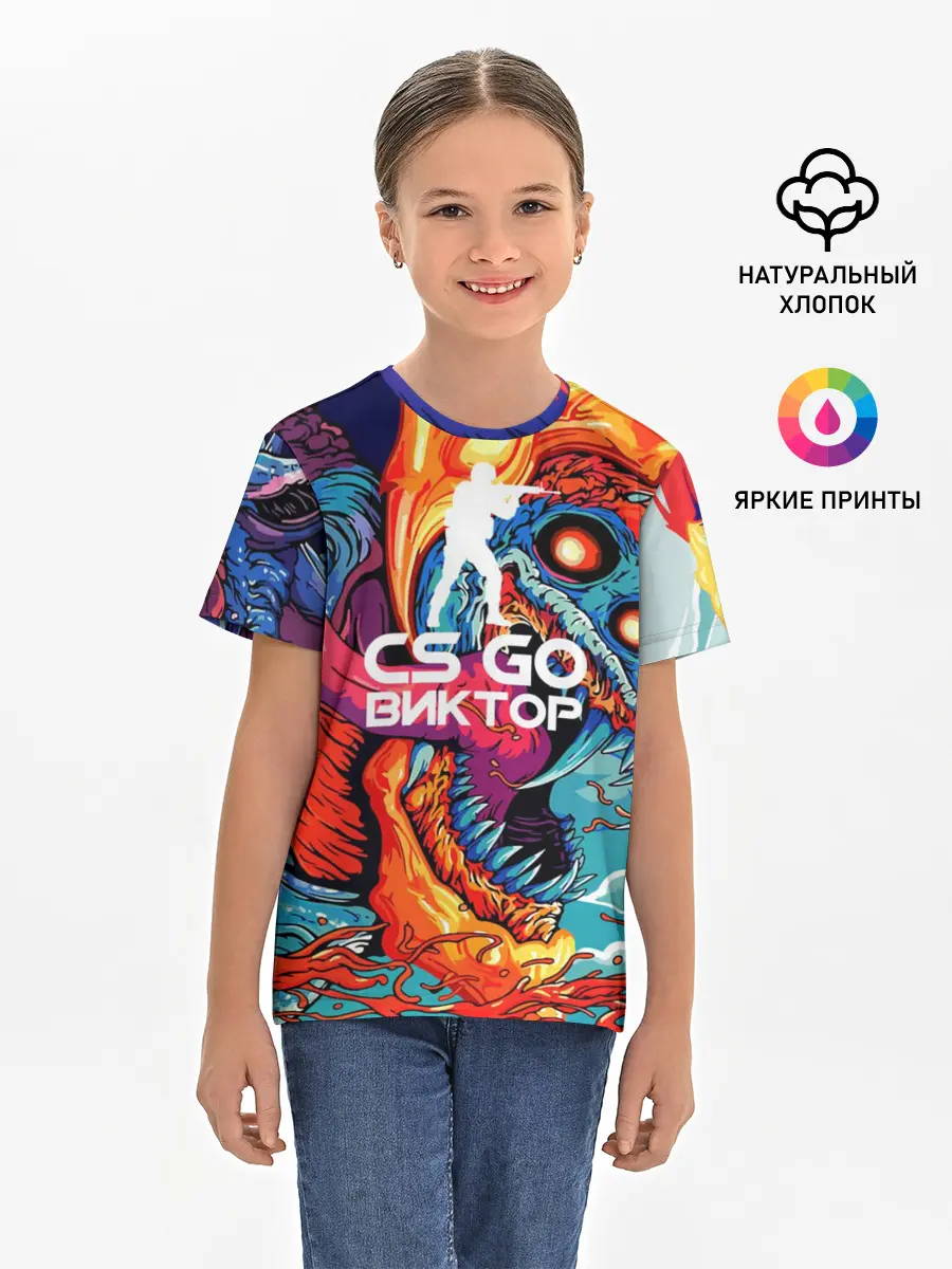 Детская базовая футболка / Виктор в стиле CS GO