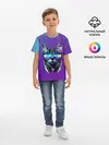 Детская базовая футболка / Кот очки наушники модный