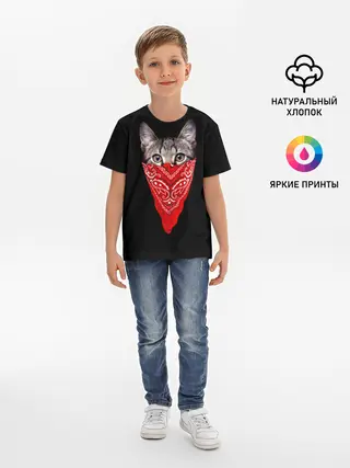Детская базовая футболка / Gangsta Cat