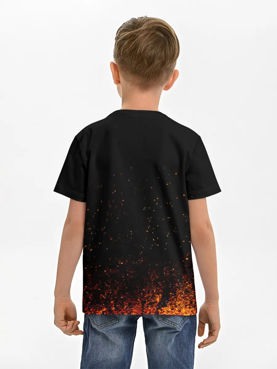 Детская базовая футболка / ВОЛЕЙБОЛ!! Нишиноя в огне