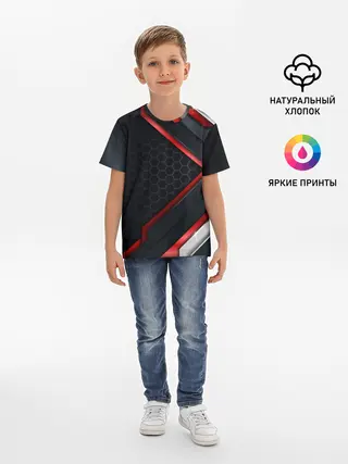 Детская базовая футболка / luxury Black 3D СОТЫ