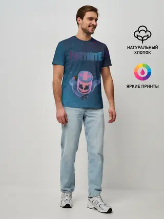 Мужская базовая футболка / Fortnite x Marshmello