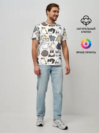 Мужская базовая футболка / Котики