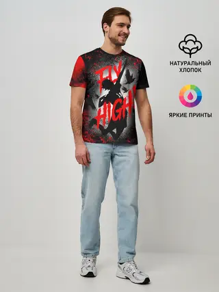 Мужская базовая футболка / FLY HIGH | ВОЛЕЙБОЛ!!