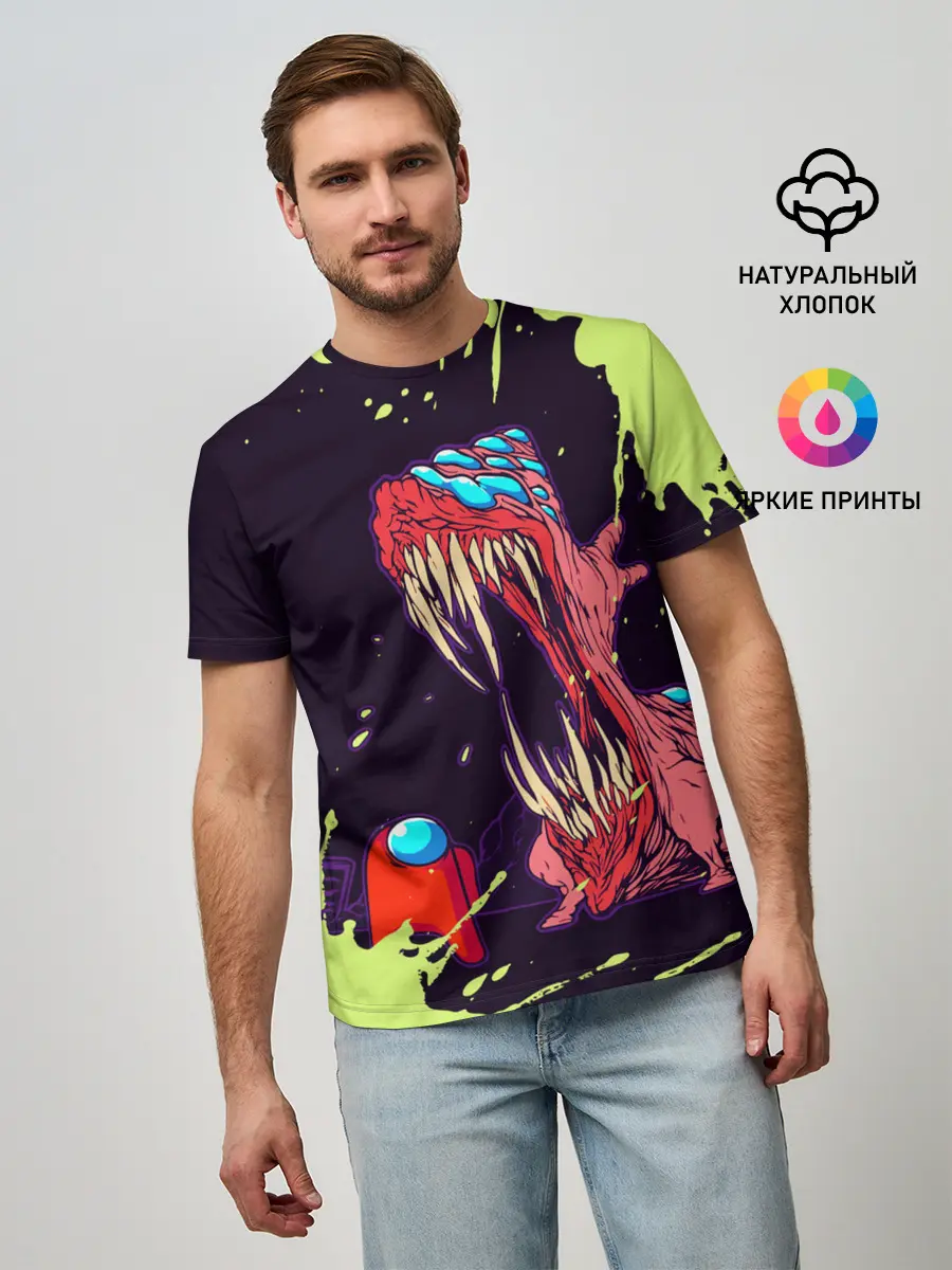 Мужская базовая футболка / AMONG US - MONSTER