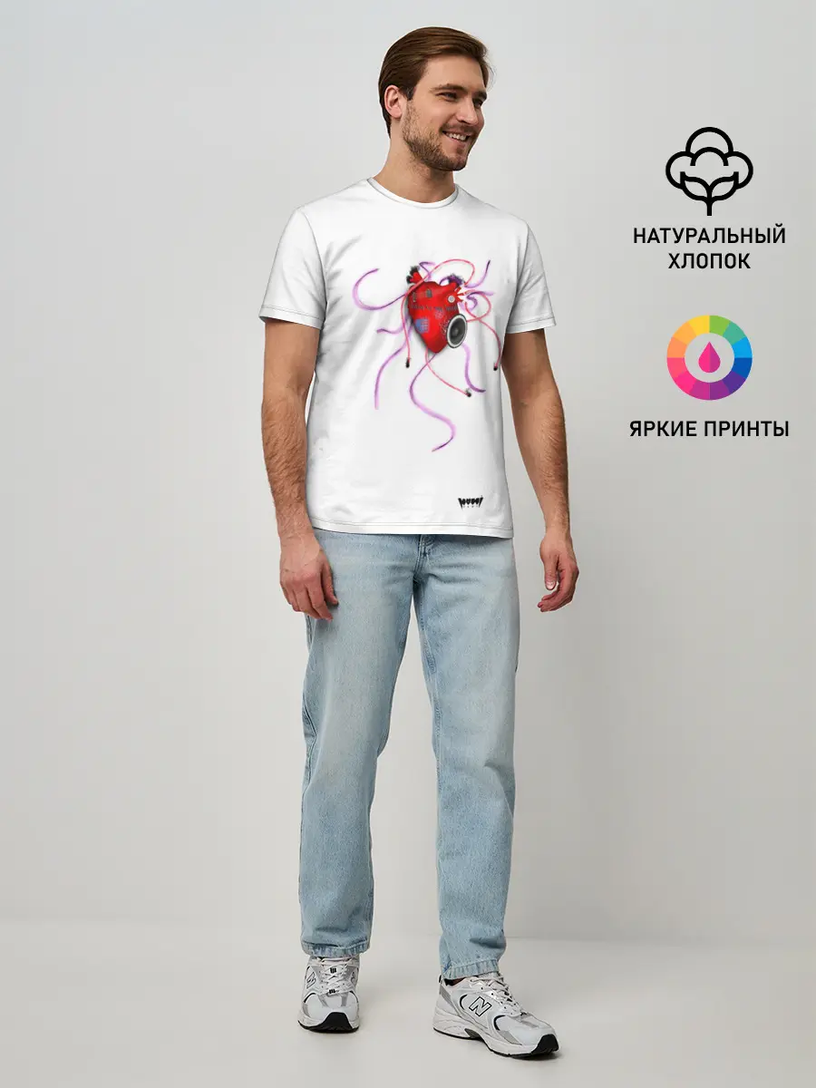 Мужская базовая футболка / Yami: listen to my heart 3D