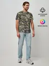 Мужская базовая футболка / Камуфляж с ленивцами