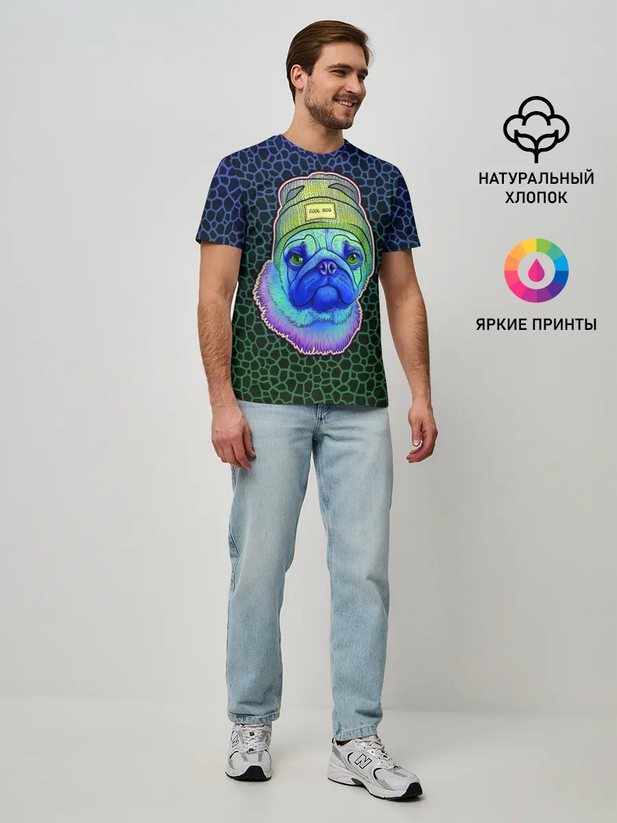 Мужская базовая футболка / Мопс