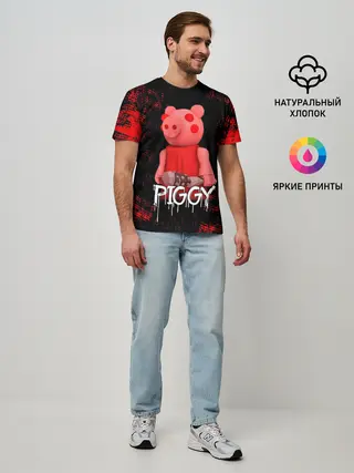 Мужская базовая футболка / ROBLOX PIGGY - СВИНКА ПИГГИ
