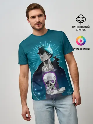 Мужская базовая футболка / Jin-Woo and skull