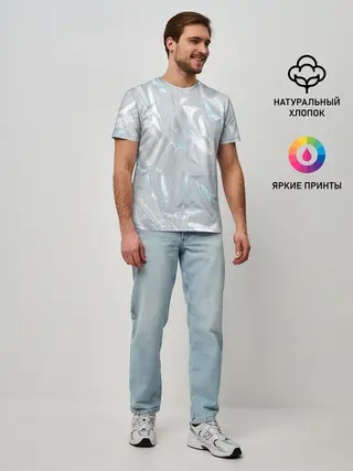 Мужская базовая футболка / Голографическая текстура