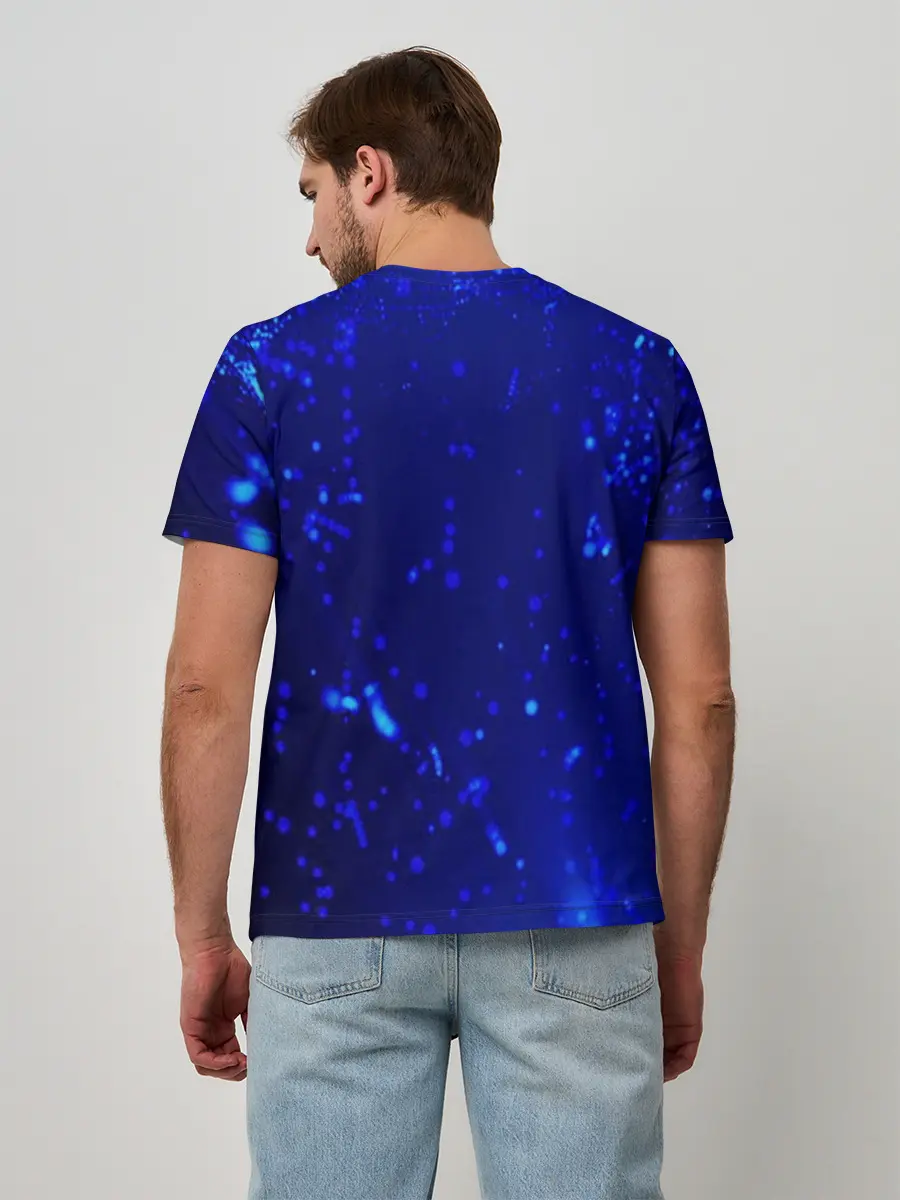 Мужская базовая футболка / Котик под Дождем