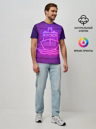 Мужская базовая футболка / Судно неон