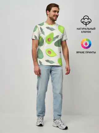 Мужская базовая футболка / Авокадо - фруктовый паттерн