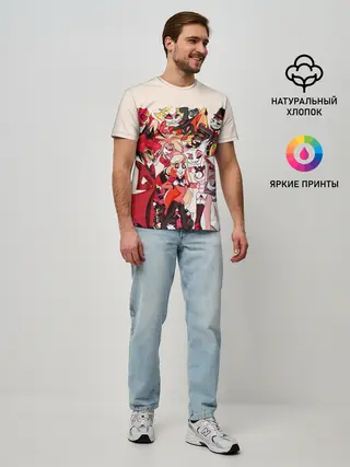 Мужская базовая футболка / ОТЕЛЬ ХАЗБИН ПЕРСОНАЖИ