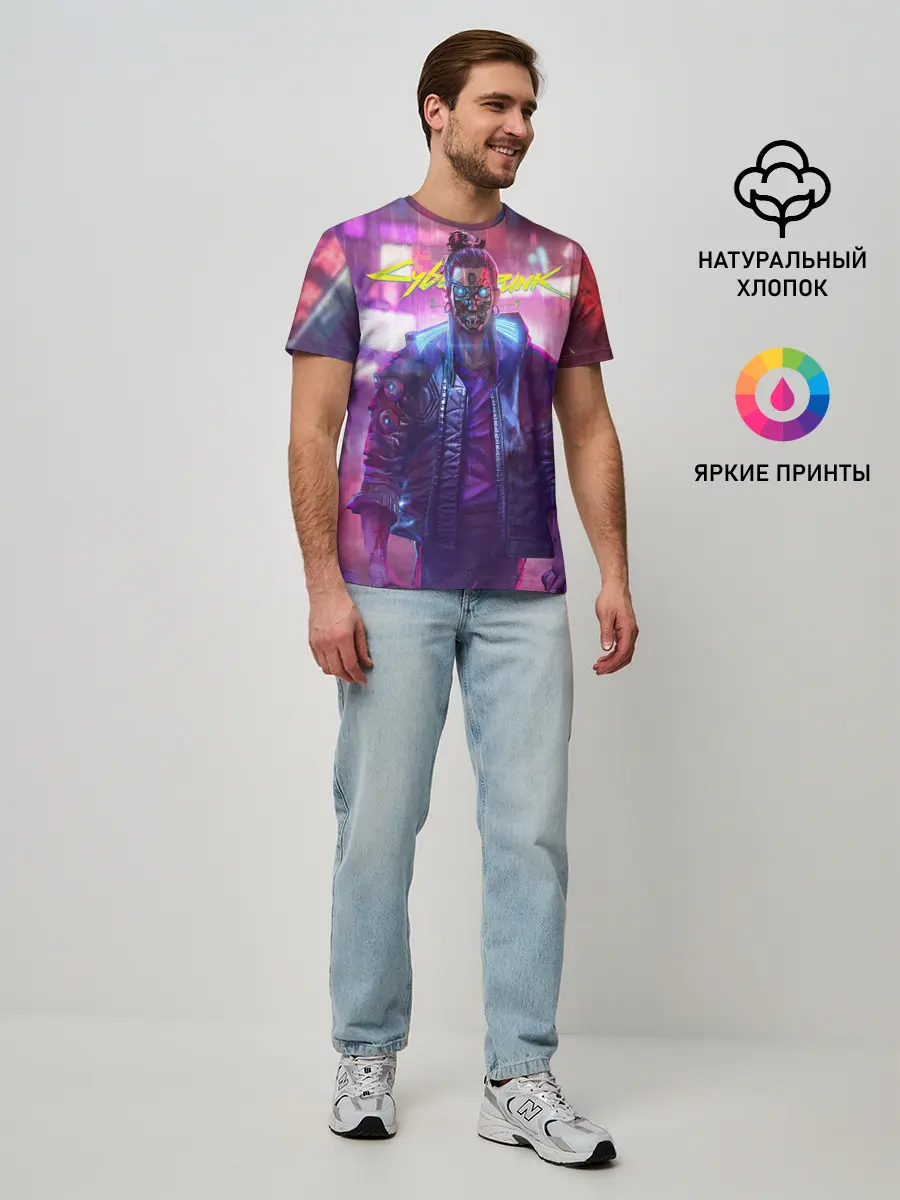 Мужская базовая футболка / CYBERPUNK 2077 SAMURAI, ХАОС