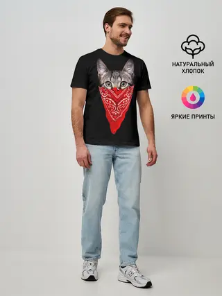 Мужская базовая футболка / Gangsta Cat