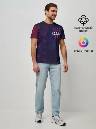 Мужская базовая футболка / Audi - Gearbox - Hexagon