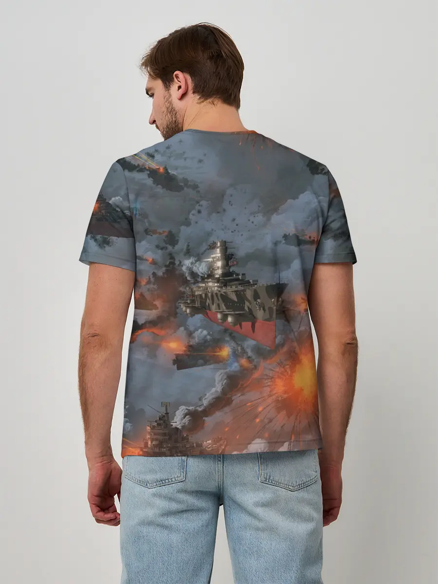 Мужская базовая футболка / Стимпанк бой | Steampunk Ship
