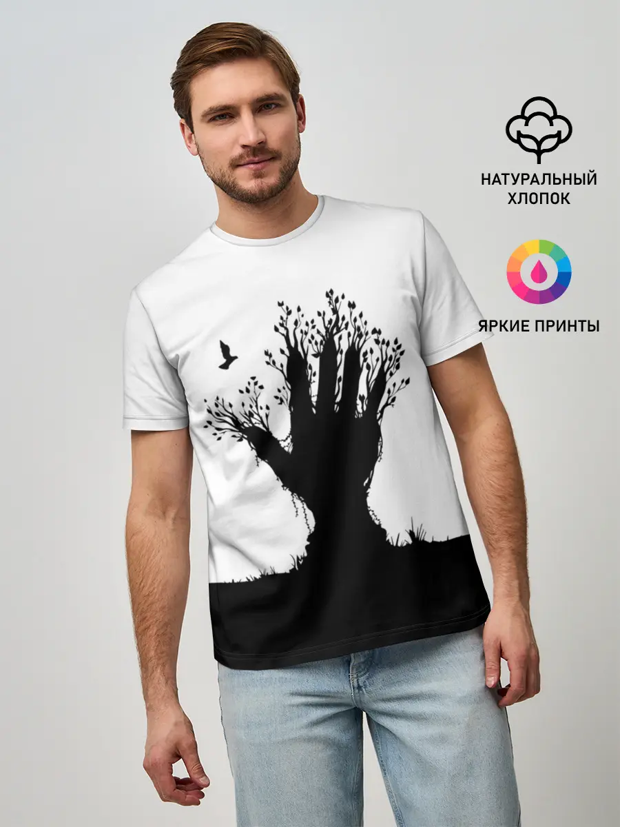 Мужская базовая футболка / Дерево