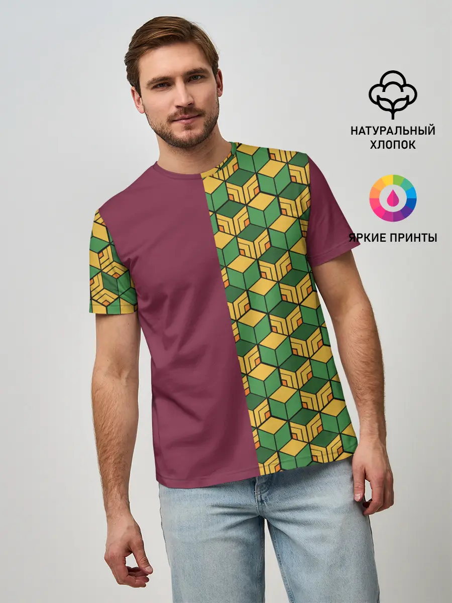 Мужская базовая футболка / ГИЮ ТОМИОКА / KIMETSU NO YAIBA