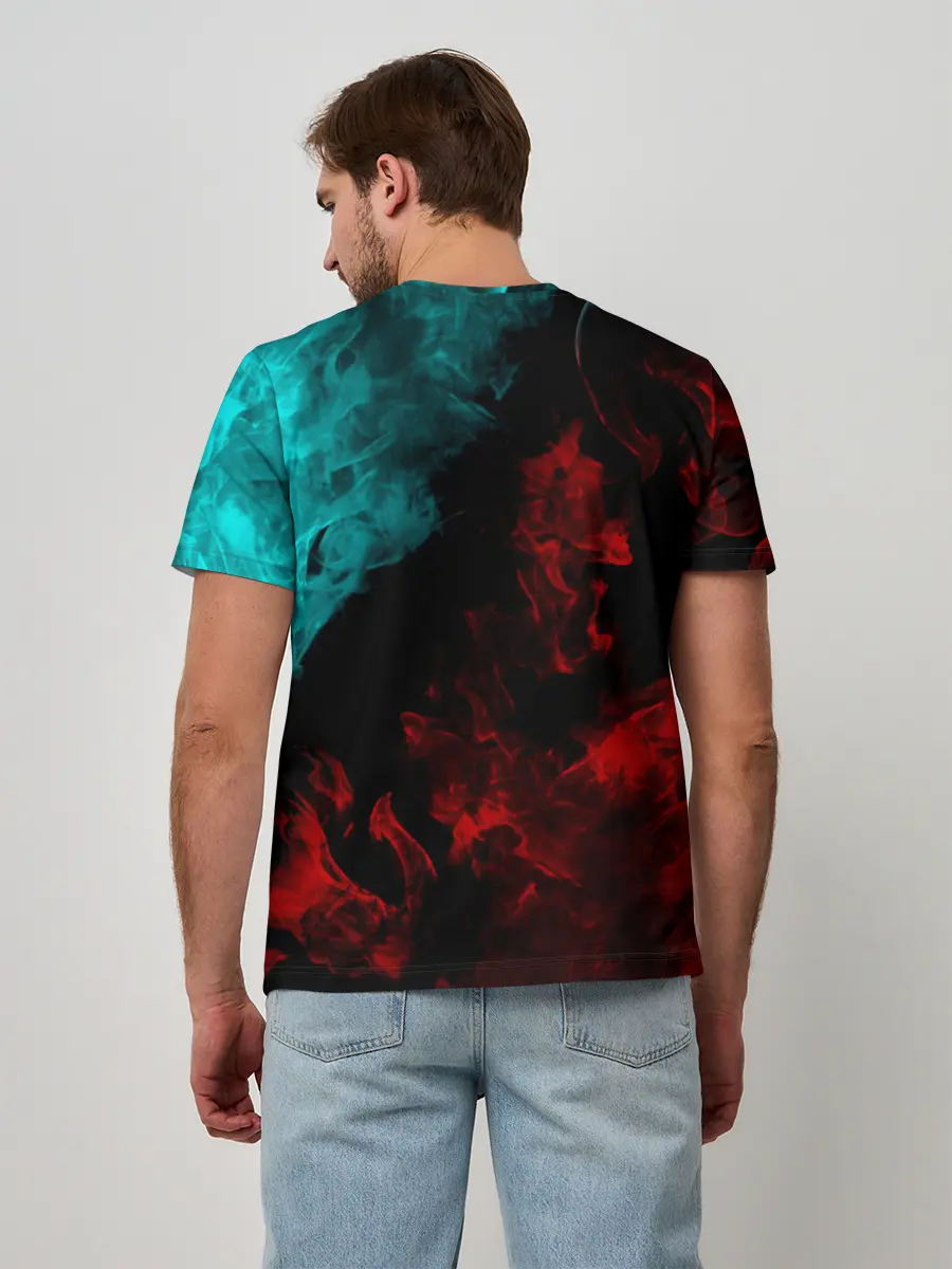 Мужская базовая футболка / НЕОНОВЫЙ ОГОНЬ