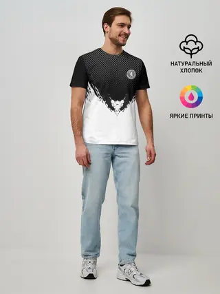 Мужская базовая футболка / Chelsea black 2018