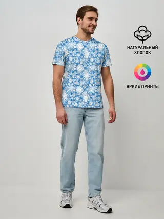 Мужская базовая футболка / Узоры Снежных Хлопьев