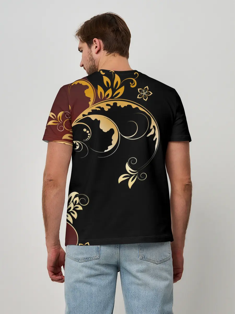 Мужская базовая футболка / Узор - Хохлома