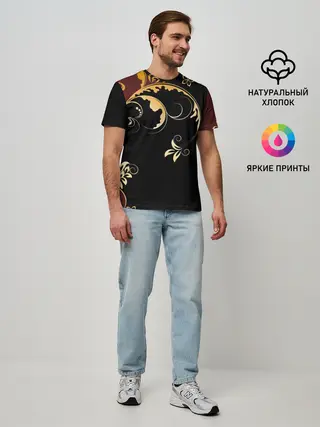 Мужская базовая футболка / Узор - Хохлома