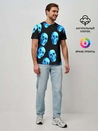 Мужская базовая футболка / Черепа стиль