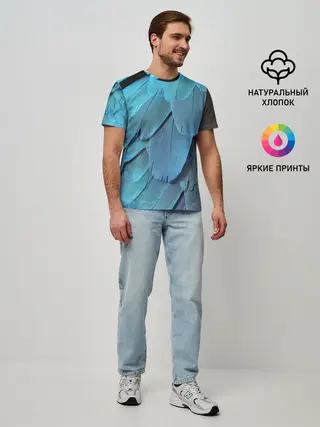 Мужская базовая футболка / Перья попугая