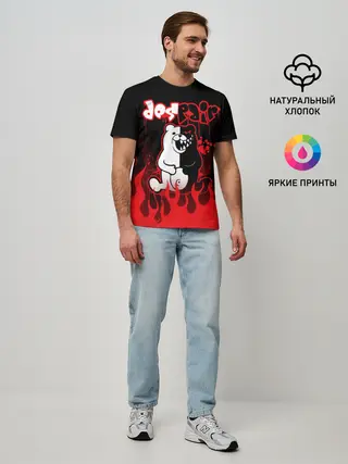 Мужская базовая футболка / Монокума despair горит