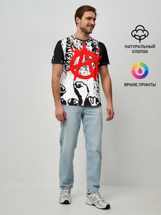 Мужская базовая футболка / АНАРХИЯ / РЕВОЛЮЦИЯ,