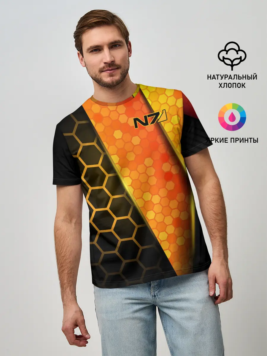 Мужская базовая футболка / Mass Effect N7