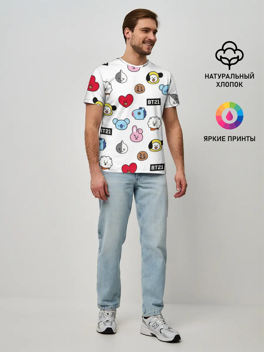 Мужская базовая футболка / BTS | БТС | BANGTAN BOYS | BT21