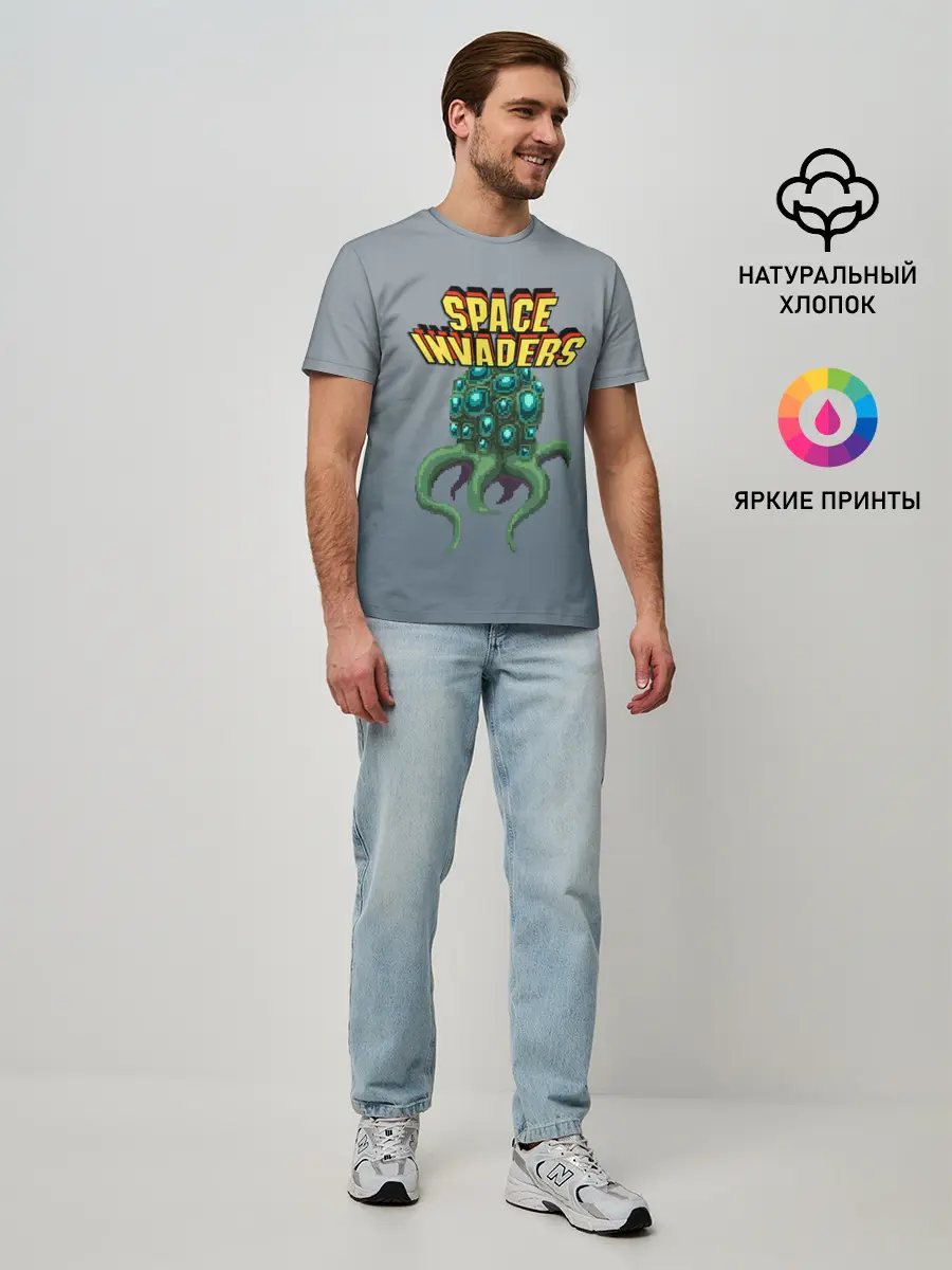 Мужская базовая футболка / Space Invaders | Old game