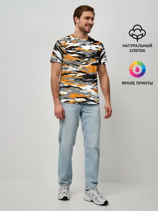 Мужская базовая футболка / Тигровый камуфляж