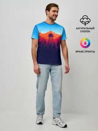 Мужская базовая футболка / Одинокая вышка