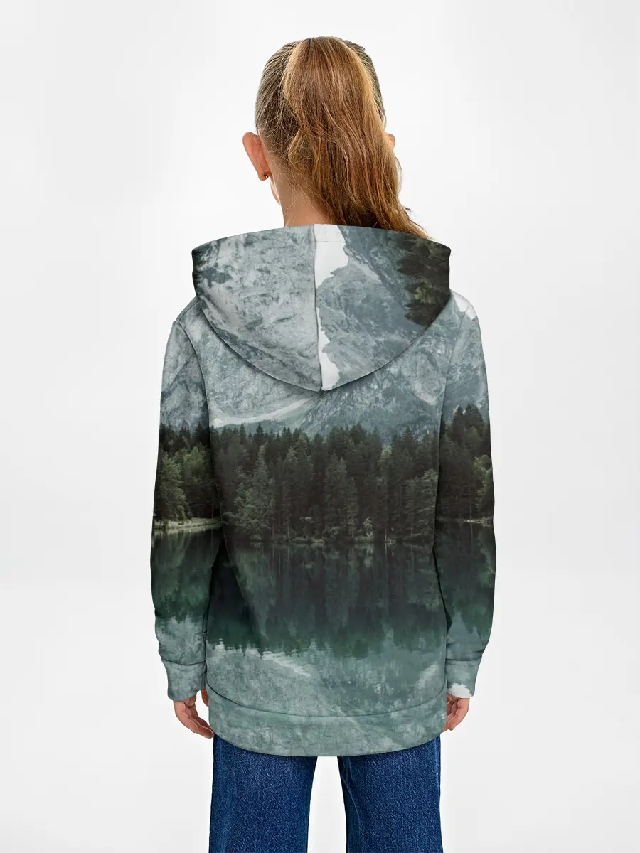 Детское худи / отражение горы в озере