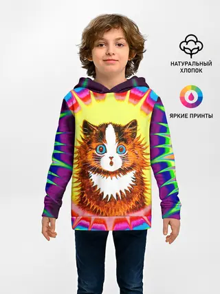Детское худи / Psychedelic Rainbow Cat