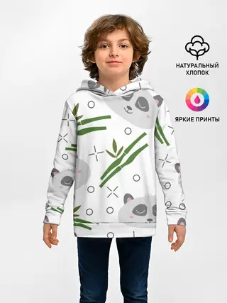 Детское худи / Панда с бамбуком