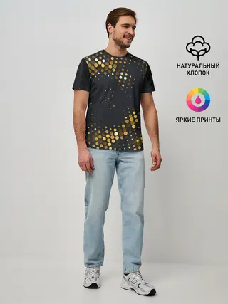 Мужская базовая футболка / black gold