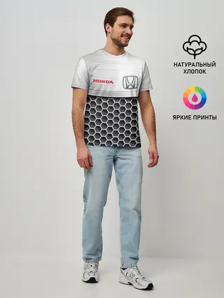 Мужская базовая футболка / HONDA | Стальная решетка