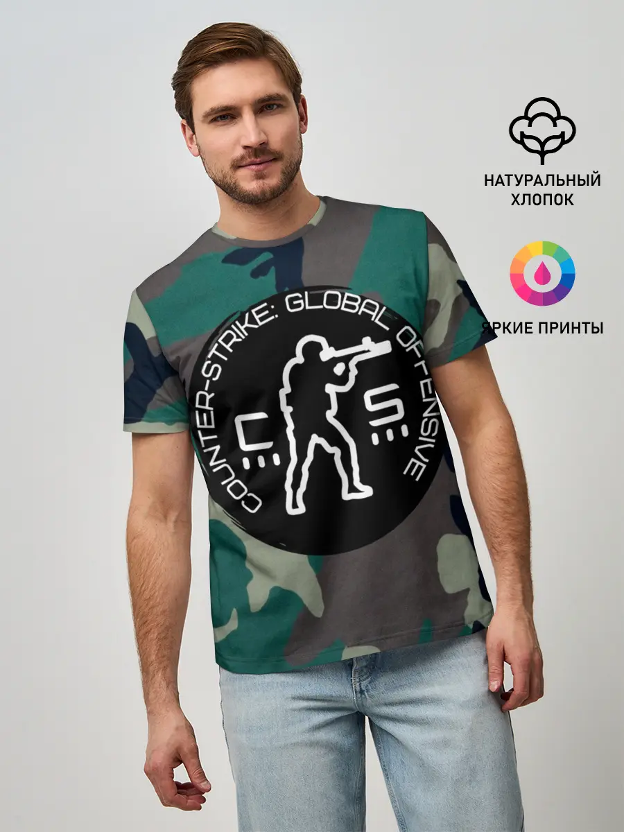 Мужская базовая футболка / символика CStrike