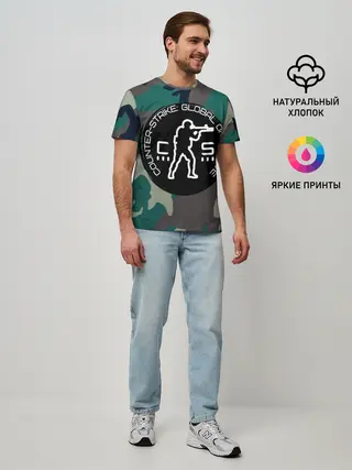 Мужская базовая футболка / символика CStrike