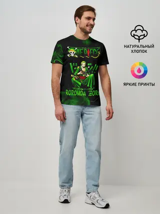 Мужская базовая футболка / Ророноа Зоро Ван-Пис