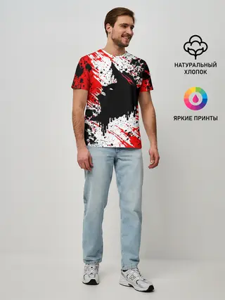 Мужская базовая футболка / БЕРСЕРК краска брызги