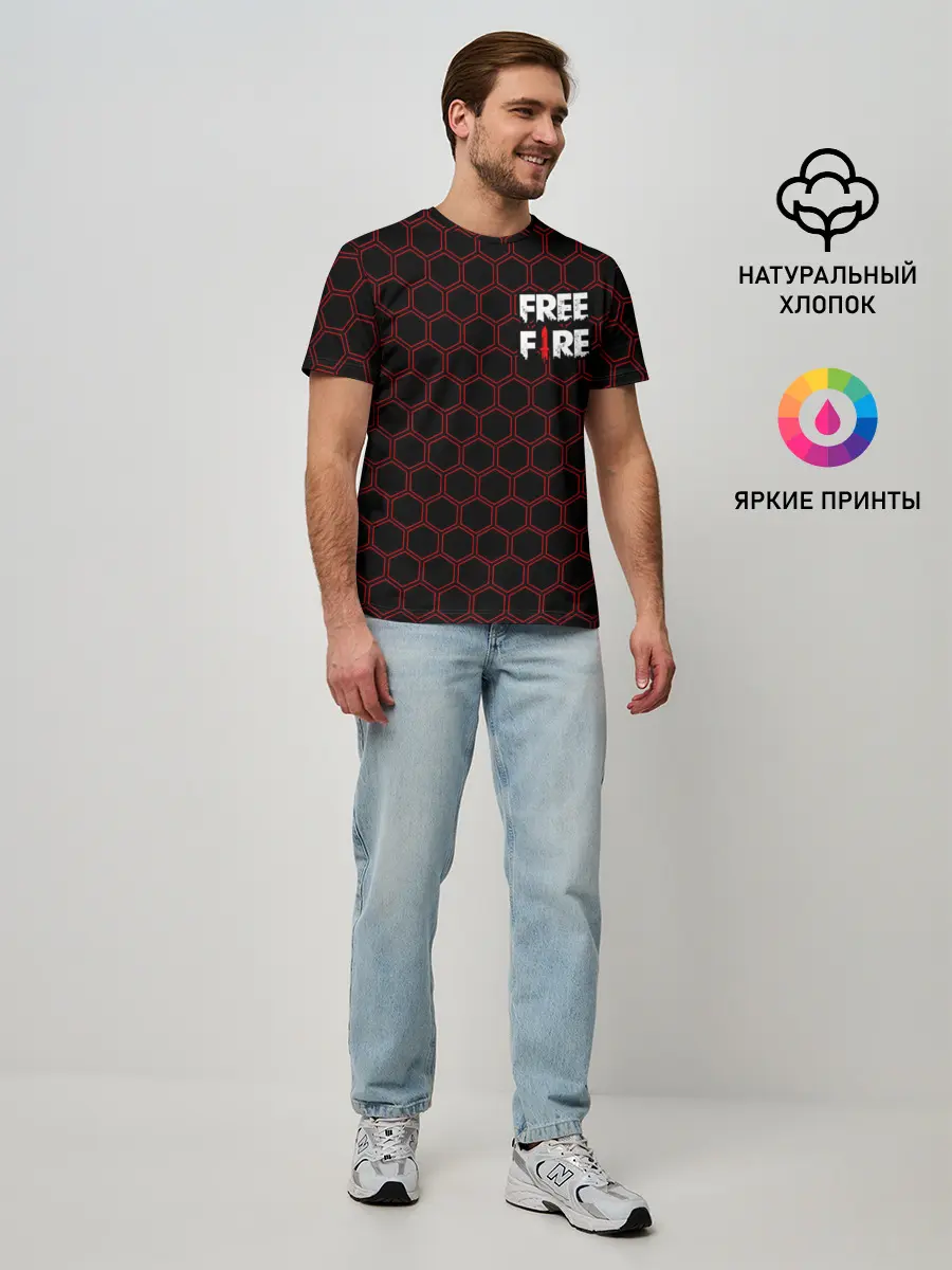 Мужская базовая футболка / FREE FIRE / ФРИ ФАЕР