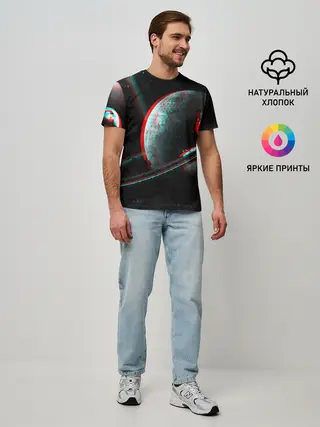 Мужская базовая футболка / Cosmos Glitch